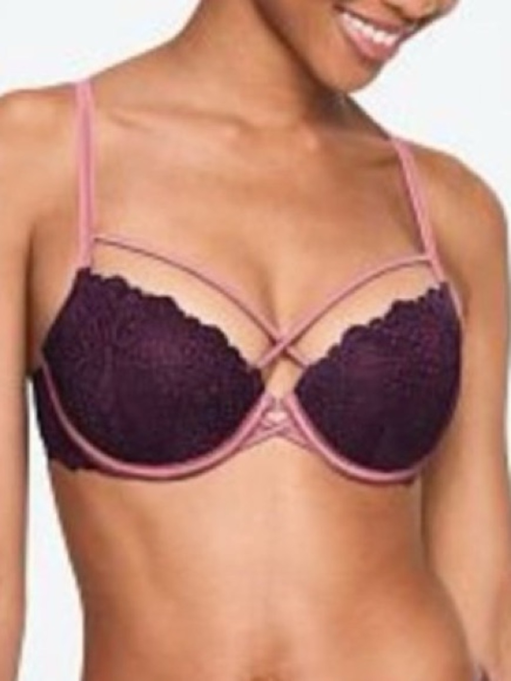 Victoria's Secret Date Push Up in Plum & Pink